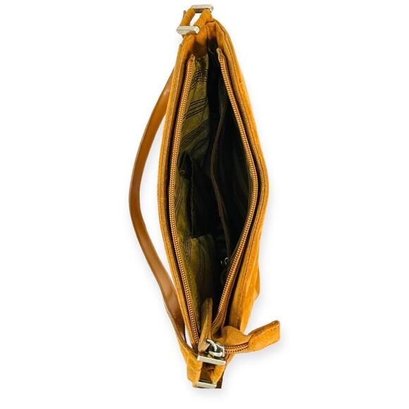 Unbranded Faux Suede Floral Embroidered Mini Handbag Brown Women's Bohemian - Picture 5 of 9